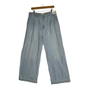 NWT Madewell Curvy Harlow Wide Leg Denim Trouser Jeans Womens Size 31 W Light